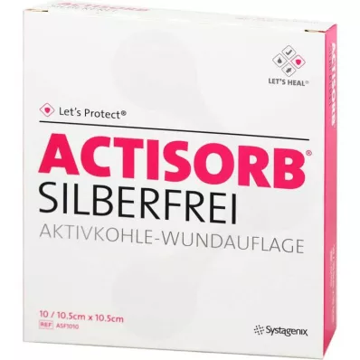 ACTISORB SILBERFREI Charbon actif 10,5x10,5 cm, 10 pces