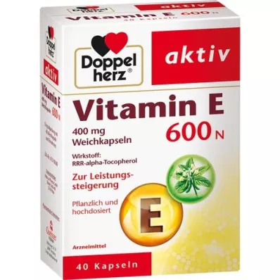 DOPPELHERZ Vitamine E 600 N en capsules molles, 40 pc