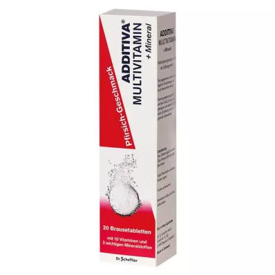 ADDITIVA Comprimés effervescents Multivit + Minéral Pêche R, 20 comprimés