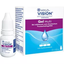 HYLO-VISION Gel multi gouttes pour les yeux, 2X10 ml