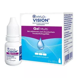 HYLO-VISION Gel multi gouttes pour les yeux, 2X10 ml