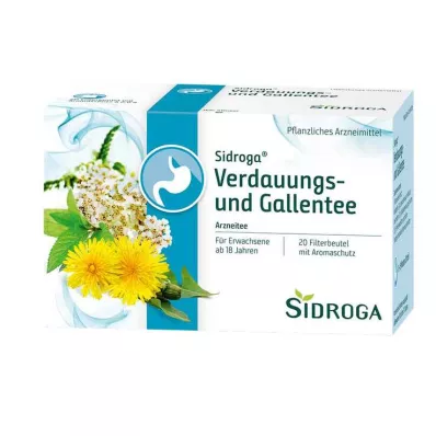 Sachets filtrants de thé digestif et biliaire Sidroga, 20X2,0 g