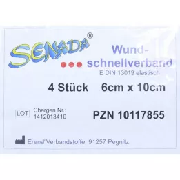 SENADA Pansement rapide 6x10 cm, 4 pces