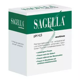 SAGELLA Lingettes nettoyantes active, 10 pces
