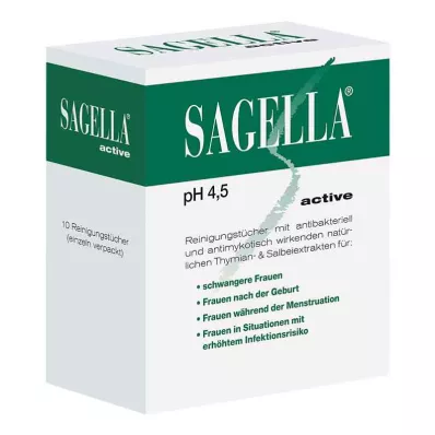SAGELLA lingettes nettoyantes intimes actives (10 pièces)