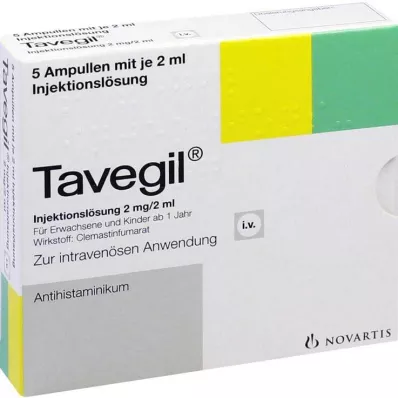 Tavegil solution injectable, ampoules de 2 mg/2 ml, 5X2 ml Tavegil solution injectable, ampoules de 2 mg/2 ml, 5X2 ml