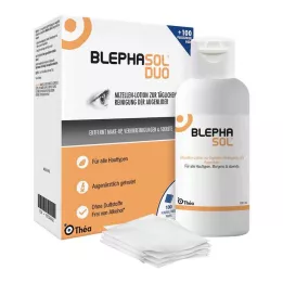 BLEPHASOL Duo 100 ml Lotion+100 Tampons de nettoyage, 1 P