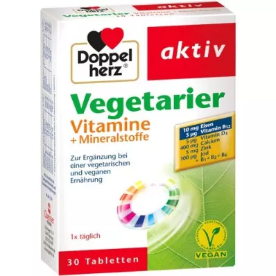DOPPELHERZ Végétarien Vitamines+minéraux actifs, 30 pièces