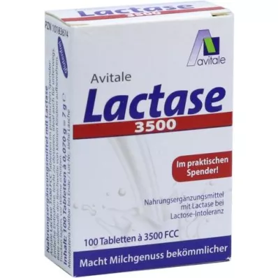 LACTASE 3.500 FCC Comprimés dans un distributeur cliquable, 100 pcs