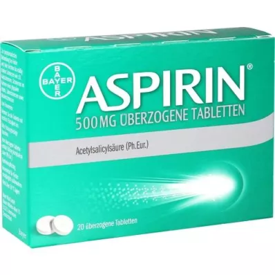 ASPIRIN 500 mg comprimés enrobés, 20 pcs