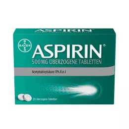 ASPIRIN 500 mg comprimés enrobés, 20 pcs