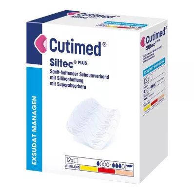 Pansement mousse Cutimed Siltec Plus 10x10 cm adhésif, 12 pièces