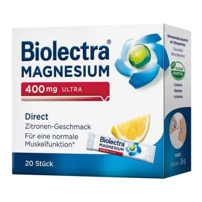 BIOLECTRA Magnésium 400 mg ultra direct citron, 20 comprimés
