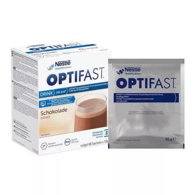 Poudre de chocolat pour boisson maison Optifast, 8x55 g