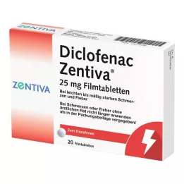 DICLOFENAC Zentiva 25 mg comprimés pelliculés, 20 pc