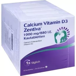 CALCIUM VITAMIN D3 Zentiva 1000 mg/880 U.I. à croquer, 100 capsules