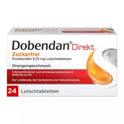 Dobendan Direct Flurbiprofène sans sucre 8,75 mg Pastilles, 24 pc Dobendan Direct Flurbiprofène sans sucre 8,75 mg Pastilles, 24 pc