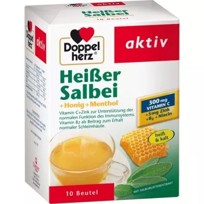 DOPPELHERZ Granulés de sauge chaude+miel+menthol, 10 pces