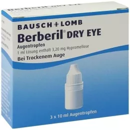 BERBERIL Gouttes pour les yeux Dry Eye, 3X10 ml