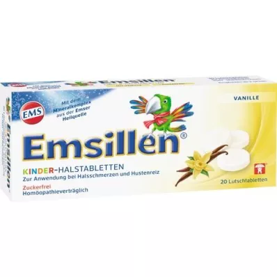 EMSILLEN Pastilles pour la gorge Kinder Vanille, 20 pcs