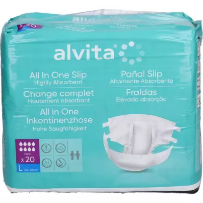 ALVITA Slip dincontinence tout-en-un maxi large nuit, 20 pièces