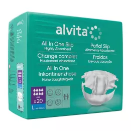 ALVITA Slip dincontinence tout-en-un maxi large nuit, 20 pièces