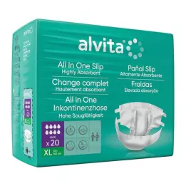 ALVITA Slip dincontinence All-in-One maxi xl nuit, 20 pièces