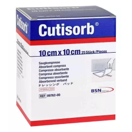 CUTISORB Compresses absorbantes stériles 10x10 cm, 25 pces