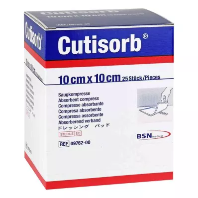 CUTISORB Compresses absorbantes stériles 10x10 cm, 25 pces