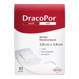 DRACOPOR Pansement 3,8x3,8 cm stérile, 10 pces
