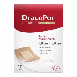 DRACOPOR Pansement 3,8x3,8 cm stérile couleur chair, 10 pces