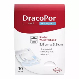 DRACOPOR Pansement waterproof 3,8x3,8 cm stérile, 10 pces