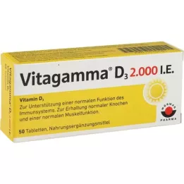 VITAGAMMA D3 2.000 I.U. Vitamine D3 NEM Comprimés, 50 pcs