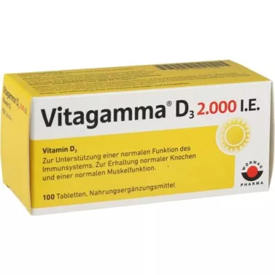 VITAGAMMA D3 2.000 U.I. Vitamine D3 NEM Comprimés, 100 pc