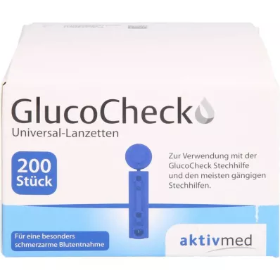 GLUCOCHECK Lancettes universelles, 200 pièces