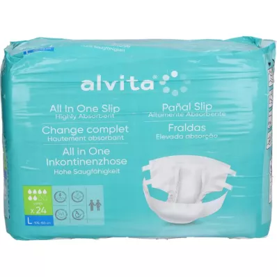 ALVITA Slip dincontinence tout-en-un super large jour, 24 pièces