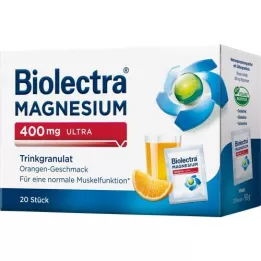 BIOLECTRA Magnésium 400 mg ultra granulés à boire orange, 20 pces