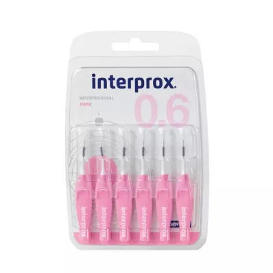 INTERPROX Brosse interdentaire nano rose, blister, 6 pces