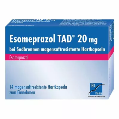 ESOMEPRAZOL TAD 20 mg pour les brûlures destomac, 14 gélules