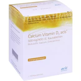 CALCIUM VITAMIN D3 acis 500 mg/400 U.I. à croquer, 100 cp