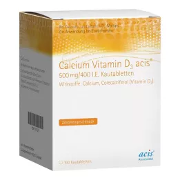 CALCIUM VITAMIN D3 acis 500 mg/400 U.I. à croquer, 100 cp