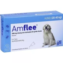 AMFLEE 268 mg Lait spot-on pour grands chiens 20-40kg, 3 Pcs