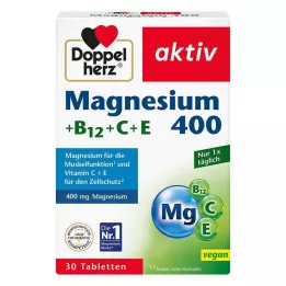 DOPPELHERZ Comprimés de Magnésium 400+B12+C+E, 30 comprimés
