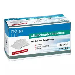 ALKOHOLTUPFER Premium 3x3 cm, 100 pièces