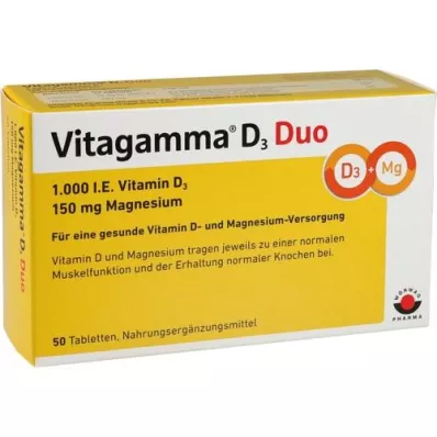 VITAGAMMA D3 Duo 1.000 I.E Vit.D3 150mg Magnes.NEM, 50 pcs