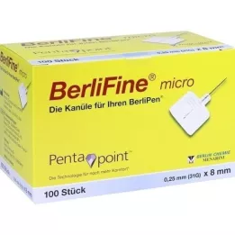 BERLIFINE micro canules 0,25x8 mm, 100 pces