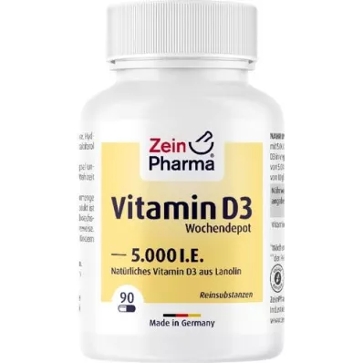 VITAMIN Gélules de dépôt hebdomadaire de D3 5.000 UI, 90 gélules