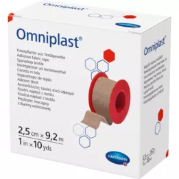 OMNIPLAST Pansement de fixation textile 2,5 cmx9,2 m, 1 pc