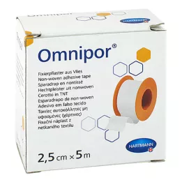 OMNIPOR Pansement de fixation non tissé 2,5 cmx5 m, 1 pc