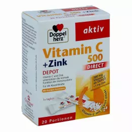 DOPPELHERZ Vitamine C 500+Zinc Depot DIRECT Pellets, 20 pc